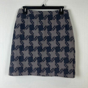 BODEN Wool Houndstooth Purple and Grey A-Line Skirt Lined Size 6
